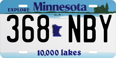 MN license plate 368NBY