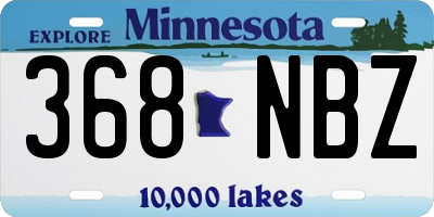 MN license plate 368NBZ