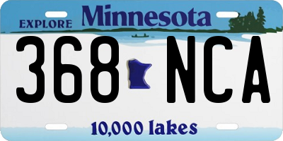 MN license plate 368NCA