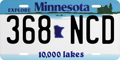MN license plate 368NCD