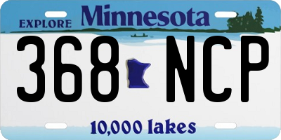MN license plate 368NCP