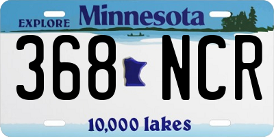MN license plate 368NCR