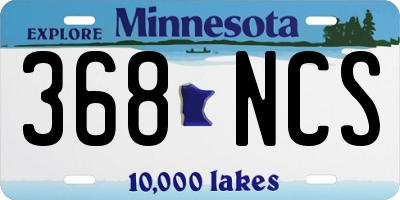 MN license plate 368NCS