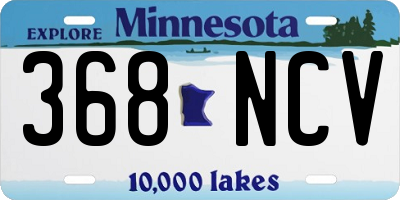 MN license plate 368NCV