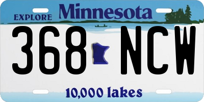 MN license plate 368NCW