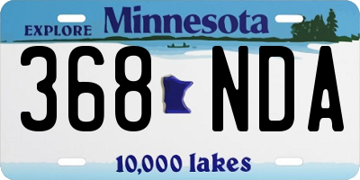 MN license plate 368NDA