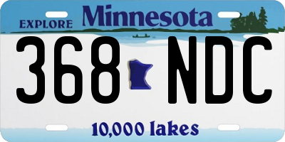 MN license plate 368NDC