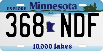 MN license plate 368NDF