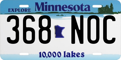MN license plate 368NOC