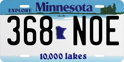MN license plate 368NOE