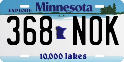 MN license plate 368NOK