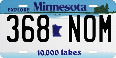MN license plate 368NOM