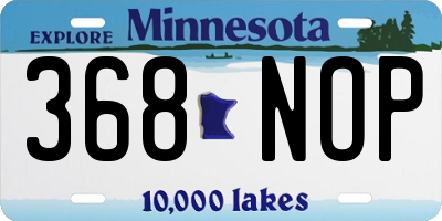 MN license plate 368NOP