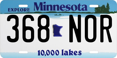 MN license plate 368NOR