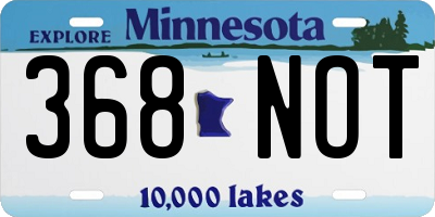 MN license plate 368NOT