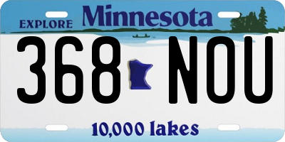 MN license plate 368NOU