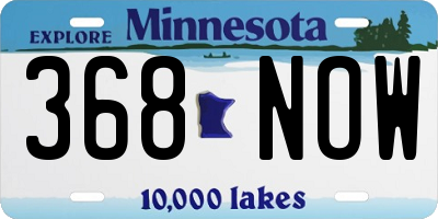 MN license plate 368NOW