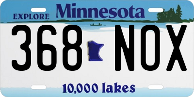 MN license plate 368NOX