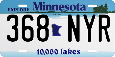 MN license plate 368NYR