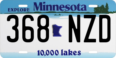 MN license plate 368NZD