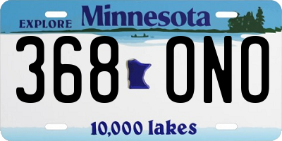 MN license plate 368ONO