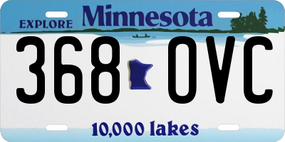 MN license plate 368OVC