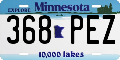 MN license plate 368PEZ