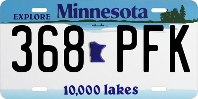 MN license plate 368PFK