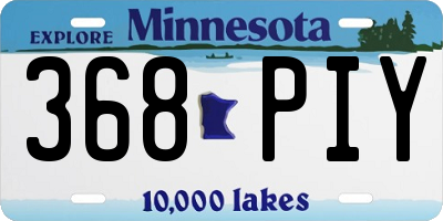 MN license plate 368PIY