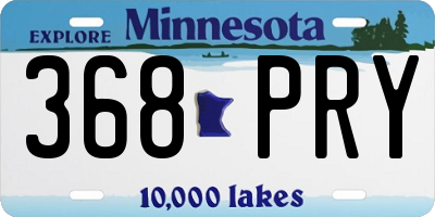 MN license plate 368PRY