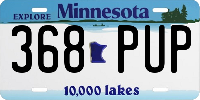 MN license plate 368PUP