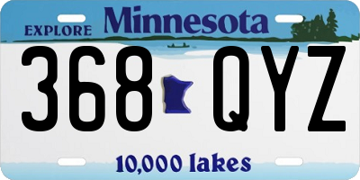 MN license plate 368QYZ