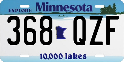 MN license plate 368QZF