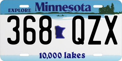 MN license plate 368QZX