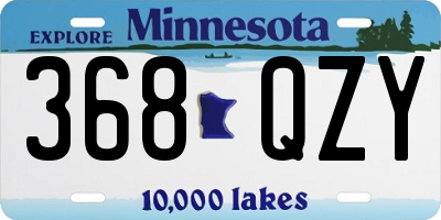 MN license plate 368QZY