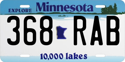 MN license plate 368RAB