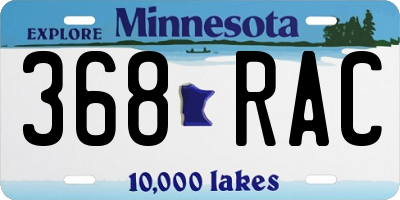 MN license plate 368RAC