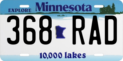 MN license plate 368RAD
