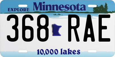 MN license plate 368RAE
