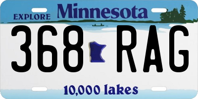MN license plate 368RAG