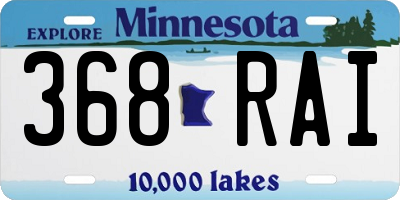 MN license plate 368RAI