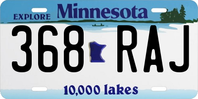 MN license plate 368RAJ