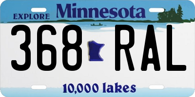 MN license plate 368RAL