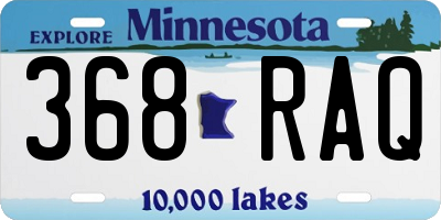 MN license plate 368RAQ