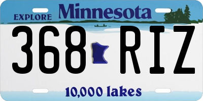 MN license plate 368RIZ