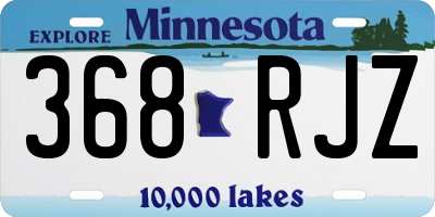 MN license plate 368RJZ