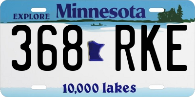 MN license plate 368RKE