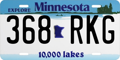 MN license plate 368RKG