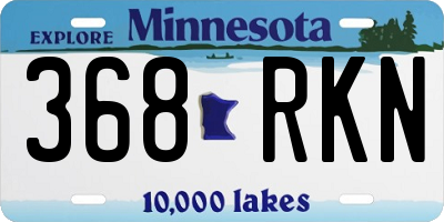 MN license plate 368RKN