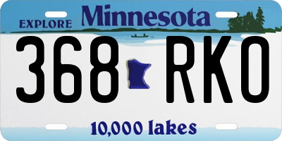 MN license plate 368RKO